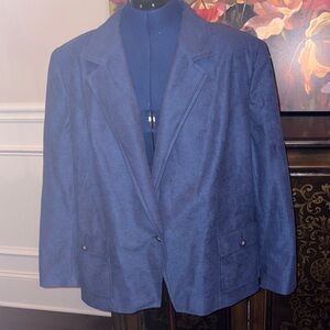 NWOT Elegant Blue Faux Suede Jacket lightweight gorgeous and cozy